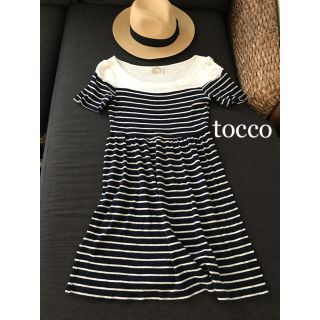 トッコ(tocco)のtocco✨トッコ 半袖 ボーダー ワンピース✨レディース(ひざ丈ワンピース)