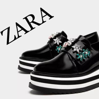 ザラ(ZARA)のZARA 厚底 ビジュー プラットフォーム SLY moussy GYDA(ローファー/革靴)