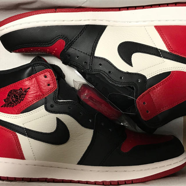 26.0】AIR JORDAN 1 エア ジョーダン つま赤 BRED TOE 26.0】AIR JORDAN 1 エア ジョーダン つま赤 BRED TOE