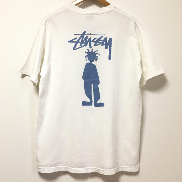 希少　90s 白タグold stussy シャドーマンTシャツ