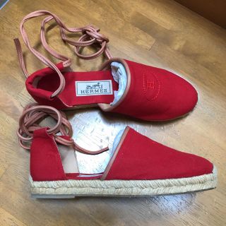 Hermes - エルメス HERMES エスパドリーユ37新品 赤 レアの通販