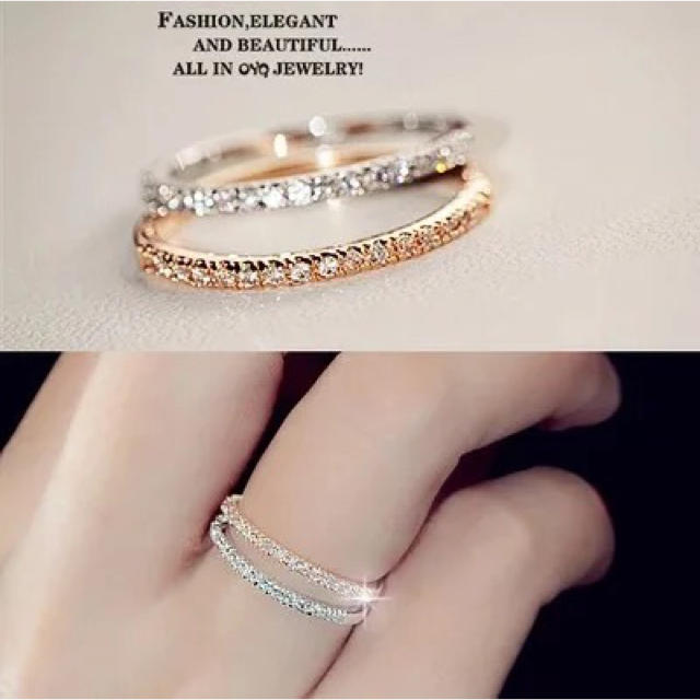 「技術品」極細1.5mmCZダイヤモンドステンレス製ピンキーリング指輪  レディースのアクセサリー(リング(指輪))の商品写真