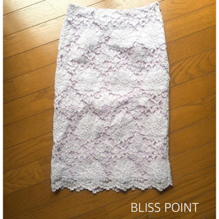 ブリスポイント(BLISS POINT)のラベンダーレーススカート(ひざ丈スカート)