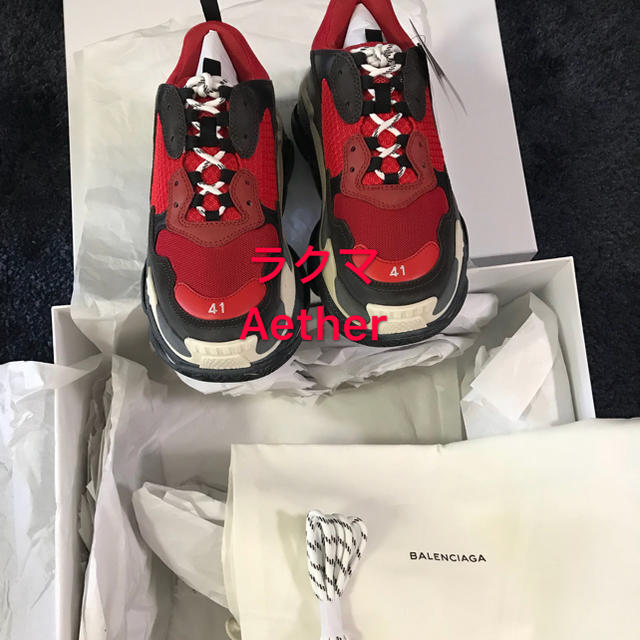 正規品販売! S Triple Balenciga - Balenciaga 黒赤 正規品 27cm 41