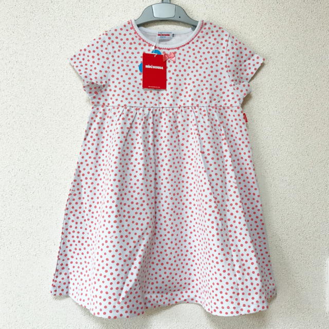 mikihouse(ミキハウス)の【MOMO♡様専用】☆新品☆ ミキハウス ドット ワンピース 110 日本製 キッズ/ベビー/マタニティのキッズ服女の子用(90cm~)(ワンピース)の商品写真