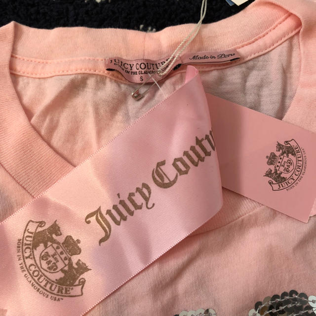 Juicy Couture(ジューシークチュール)の新品未使用！JuicyCouture Tシャツ Sサイズ ピンク レディースのトップス(Tシャツ(半袖/袖なし))の商品写真
