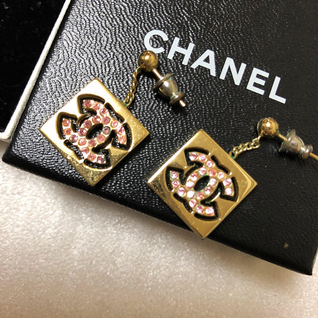 ❤️CHANEL シャネル　ハートピアス　ピンク　ラインストーン❤️