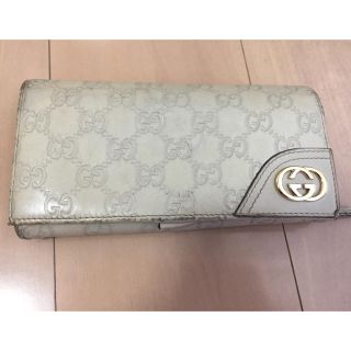 グッチ(Gucci)のGUCCI 長財布 シマ アイボリー(長財布)