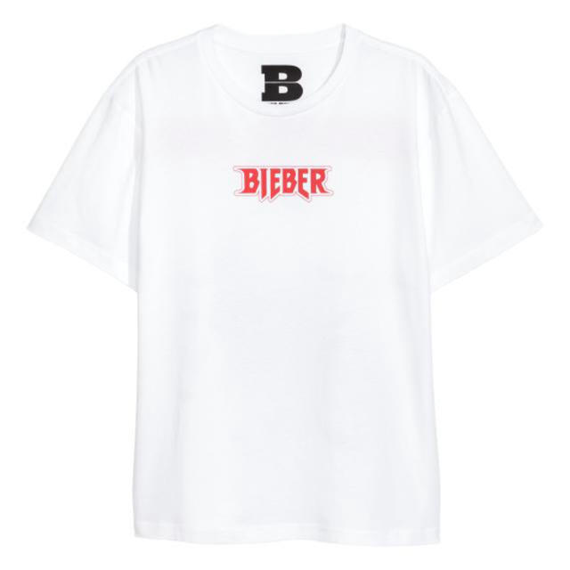 H&M(エイチアンドエム)のH&M JUSTIN BIEBER オートバイ Tシャツ 白 S 新品 メンズのトップス(Tシャツ/カットソー(半袖/袖なし))の商品写真