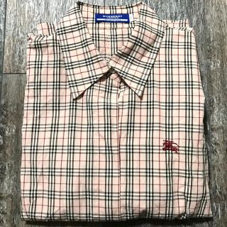 バーバリーブルーレーベル(BURBERRY BLUE LABEL)のバーバリー ピンクチェック七分袖シャツ(シャツ/ブラウス(長袖/七分))