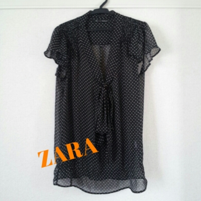ZARA(ザラ)のZARA♡シフォンドットトップス レディースのトップス(シャツ/ブラウス(半袖/袖なし))の商品写真