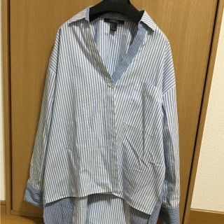 フォーエバートゥエンティーワン(FOREVER 21)の新品 オーバーサイズ ストライプシャツ(シャツ/ブラウス(長袖/七分))