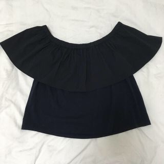 バーニーズニューヨーク(BARNEYS NEW YORK)のYOKO CHAN ヨーコチャン トップス ネイビー 肩出し オフショルダー(カットソー(半袖/袖なし))