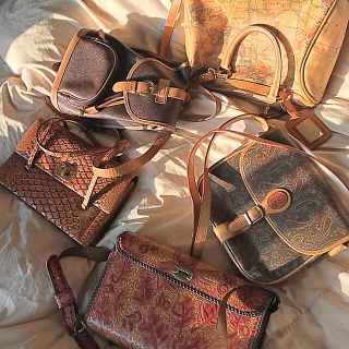 ロキエ(Lochie)のvintage bag バッグ リュック ショルダーバッグ グリモワール 型押し(ショルダーバッグ)