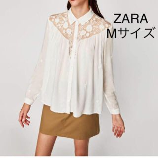 ザラ(ZARA)の新品 ZARA ザラ 花柄刺繍 レースブラウス(シャツ/ブラウス(長袖/七分))