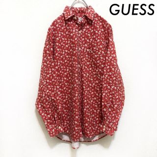 ゲス(GUESS)のGUESS ゲス★ペイズリー総柄 長袖シャツ USA製 レッド メンズ (シャツ)