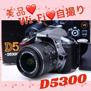 ニコン(Nikon)の❤️Wi-Fi内蔵＆自撮り❤️Nikon D5300 レンズキット❤️グレー(デジタル一眼)