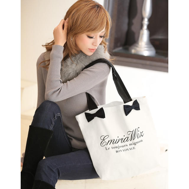 EmiriaWiz(エミリアウィズ)の新品 エミリアウィズ ダブルリボンロゴ トートバッグ レディースのバッグ(トートバッグ)の商品写真