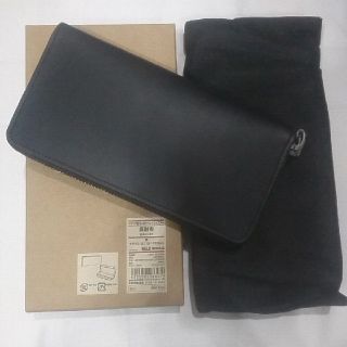 ムジルシリョウヒン(MUJI (無印良品))の新品未使用　無印良品　ヌメ革ラウンドファスナー長財布　黒(長財布)