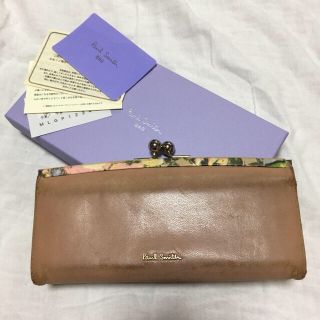 ポールスミス(Paul Smith)のごん様専用 箱付き ポールスミス 羊革/牛革 がま口長財布ベージュ(財布)