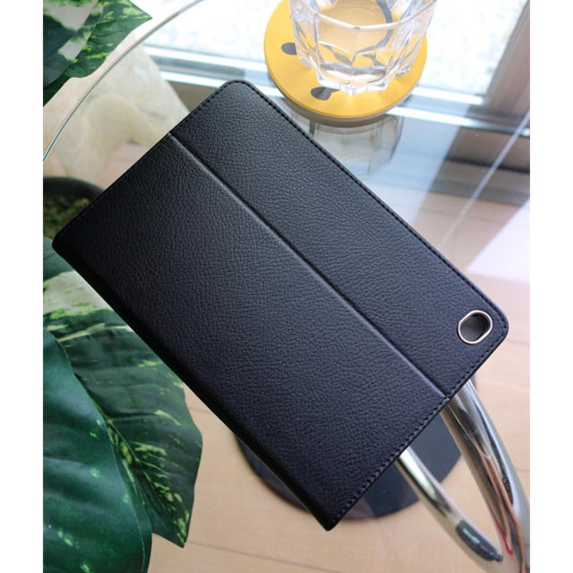 iPadmini 1234 スマイリー ニコちゃん 手帳型 ケース ブラック スマホ/家電/カメラのスマホアクセサリー(iPadケース)の商品写真
