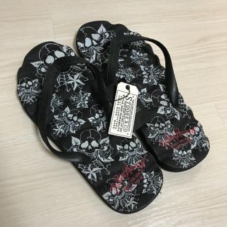 アズールバイマウジー(AZUL by moussy)の【新品未使用】AZUL by moussy スカル柄ビーチサンダル(サンダル)