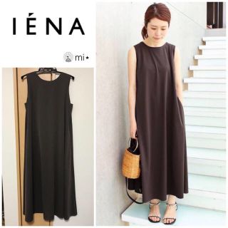 イエナ(IENA)の超美品❣️ IENA フレアデザインロングワンピース グレー(ロングワンピース/マキシワンピース)