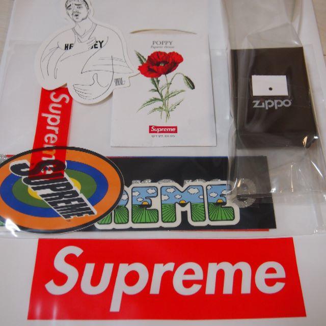 Supreme Logo Zippo 赤 18ss　ラメBOXステッカーセット