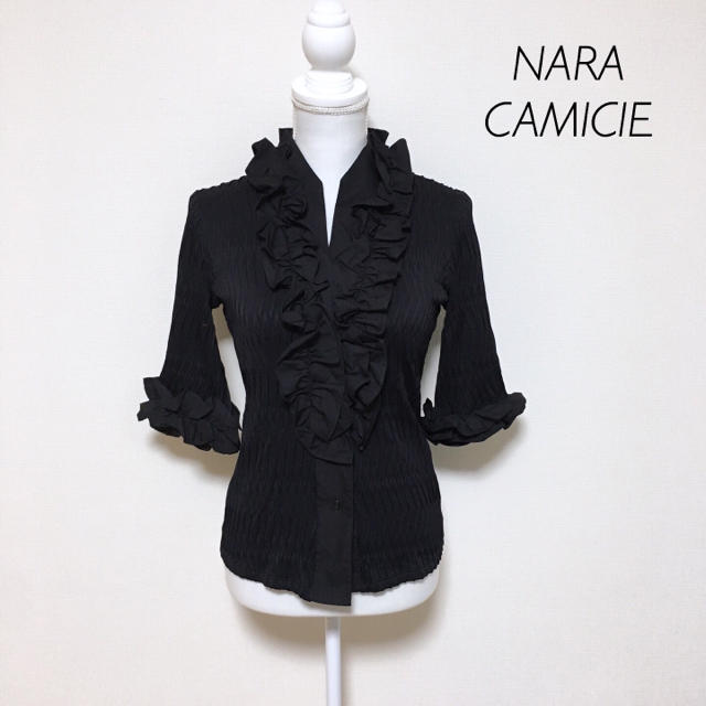 【新品】NARA CAMICIE ストレッチフリルブラウス