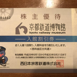 ジェイアール(JR)の京都鉄道博物館入管割引券(美術館/博物館)
