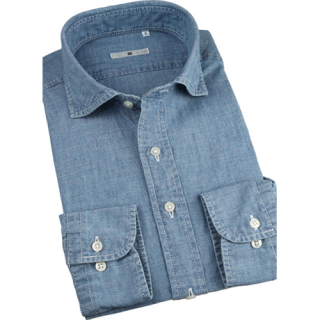 THE SUIT COMPANY(スーツカンパニー)のスーツセレクト カッタウェイドレスシャツL(41-86) デニムブルー 新品 メンズのトップス(シャツ)の商品写真