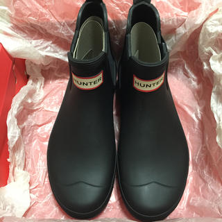 ハンター(HUNTER)の新品 正規品 HUNTER ショートブーツ UK4 レインブーツ ブラック 黒(レインブーツ/長靴)