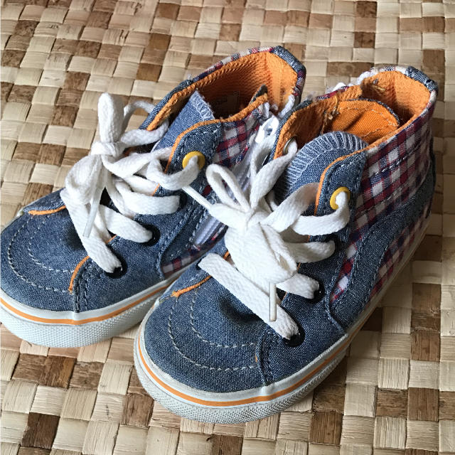 VANS(ヴァンズ)のvans SK8-HI ギンガムチェック×デニム 14cm キッズ/ベビー/マタニティのベビー靴/シューズ(~14cm)(スニーカー)の商品写真