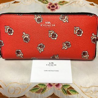 コーチ(COACH)のコーチ     ローズプリント柄長財布(長財布)