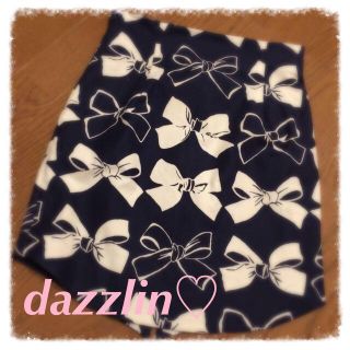 ダズリン(dazzlin)のリボンプリントコクーンスカート♡(ミニスカート)