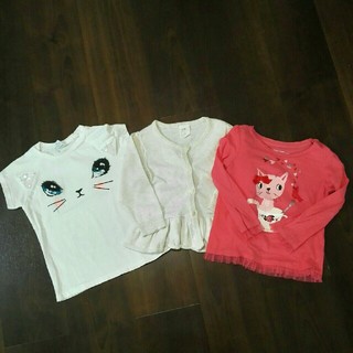 ベビーギャップ(babyGAP)のGAP　H&M　カーディガン　tシャツ　猫　キャット　80㎝　90㎝(Tシャツ/カットソー)