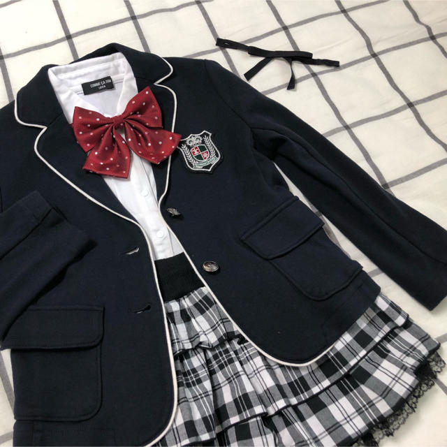 COMME CA ISM(コムサイズム)の女の子 制服風スーツ5点セット120cm キッズ/ベビー/マタニティのキッズ服女の子用(90cm~)(ドレス/フォーマル)の商品写真