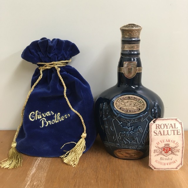 未開封★Royal Salute【ロイヤルサルート】 21年 青陶器 3本セット 700/750ml 巾着付 箱付