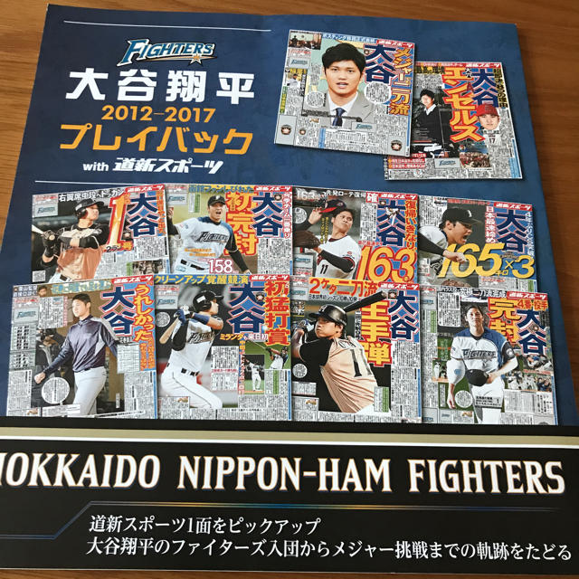 北海道日本ハムファイターズ(ホッカイドウニホンハムファイターズ)の大谷翔平   2012〜2017with道新スポーツプレイバック エンタメ/ホビーのタレントグッズ(スポーツ選手)の商品写真