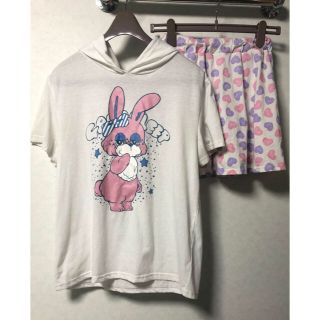 ファンキーフルーツ(FUNKY FRUIT)のゆめかわいい うさみみTシャツ スカート セット(セット/コーデ)