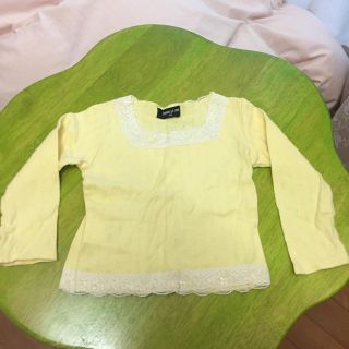 コムサイズム(COMME CA ISM)のキッズ ベビー 80 女の子 長袖 COMME CA ISM 黄色レース 美品(シャツ/カットソー)