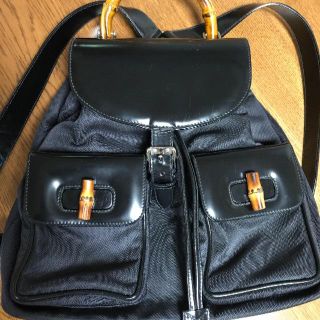 グッチ(Gucci)のグッチ 黒  バンブーリュック(リュック/バックパック)