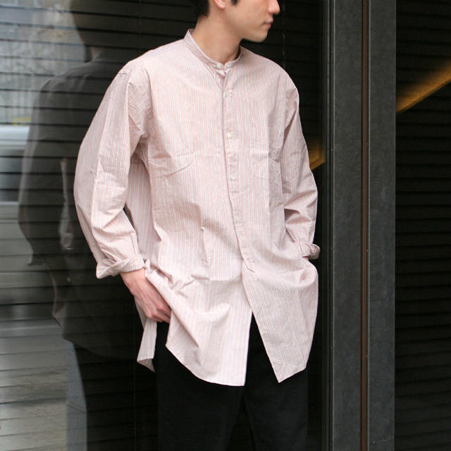 希少　美品　18ss COMOLI  バンドカラーシャツ SAND PINK