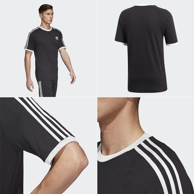 adidas(アディダス)のL【新品/即日発送OK】adidas オリジナルス Tシャツ 3ストライプ 黒 メンズのトップス(Tシャツ/カットソー(半袖/袖なし))の商品写真