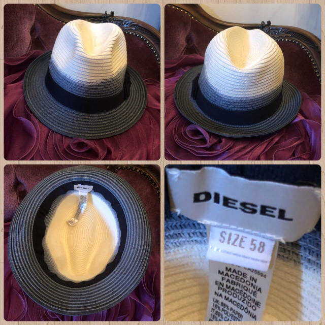 DIESEL(ディーゼル)の【hanako様専用】 DIESEL ブルー×ホワイトグラデーション中折れハット レディースの帽子(ハット)の商品写真