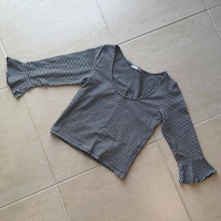 ザラ(ZARA)の[美品]細ボーダー✳︎7分丈✳︎ZARA✳︎カットソー(カットソー(長袖/七分))