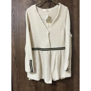 ザラ(ZARA)のZARA＊ワッフル風 ニット カーディガン ジャケット 新品タグ付(カーディガン)