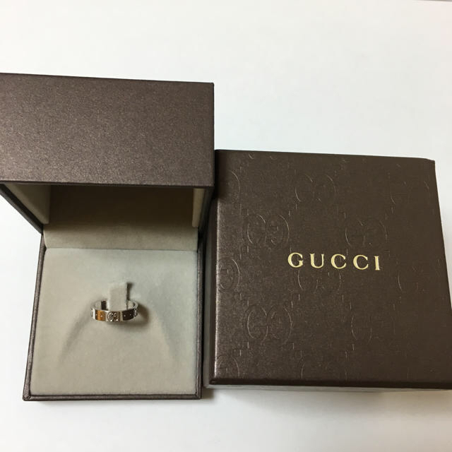 Gucci(グッチ)のmakken様専用！GUCCI アイコンリング ホワイトゴールド レディースのアクセサリー(リング(指輪))の商品写真