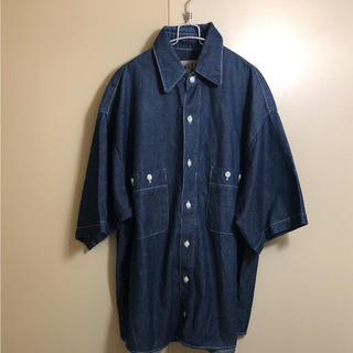 ケンゾー(KENZO)の良品 90s KENZO シャンブレー デニム シャツ F 半袖(シャツ)