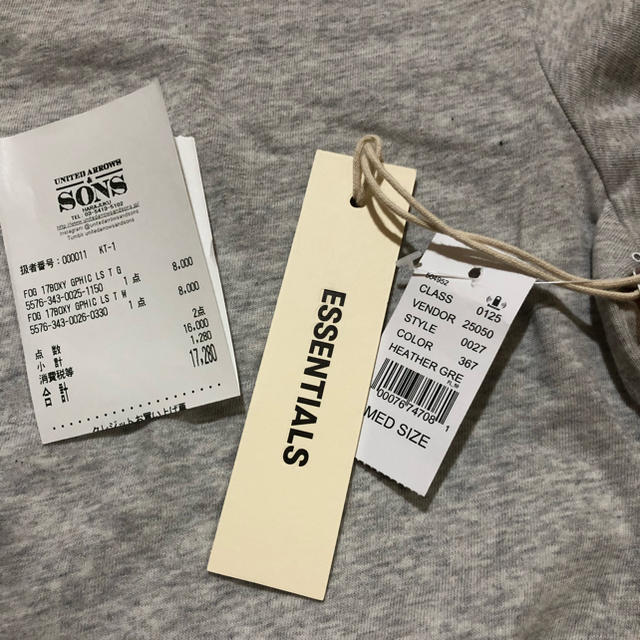 FEAR OF GOD(フィアオブゴッド)の ESSENTIALS fog ユナイテッド アローズ購入品 日本先行販売 メンズのトップス(Tシャツ/カットソー(半袖/袖なし))の商品写真